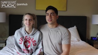Blonde College Football STAR FUCKS Tiny Tatted Blonde Babe Hard